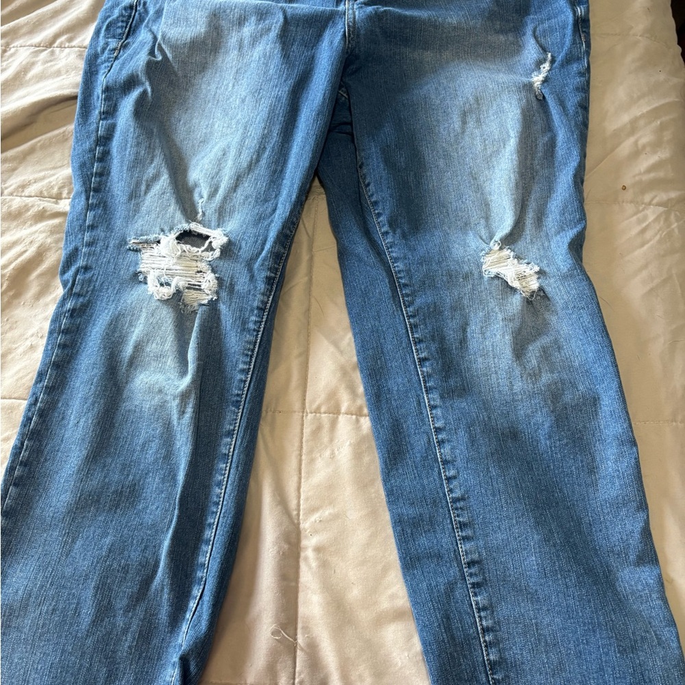 Distressed Blue Jeans